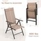 Costway 1 PCS Patio Folding Dining Chair with 7-Level Adjustable High Backrest for Garden Brown/Black